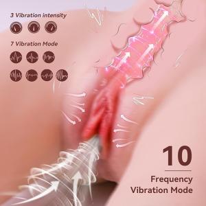 Sex Doll Vibrating Male Masturbator with 10 Vibration Modes Sex Dolls, 4-in-1 Built-in Skeleton Sex Toy for Men Realistic Pocket Pussy Butt & Big Boobs Tight Anal and Vaginal 12LB