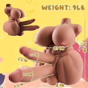 Sex Doll Torso Two Dildo Male Masturbator with Flexible Dildo for Women, 4 in 1 Big Breasts and vaginal anal Sex, Unisex Love Doll for Men Gay Couple